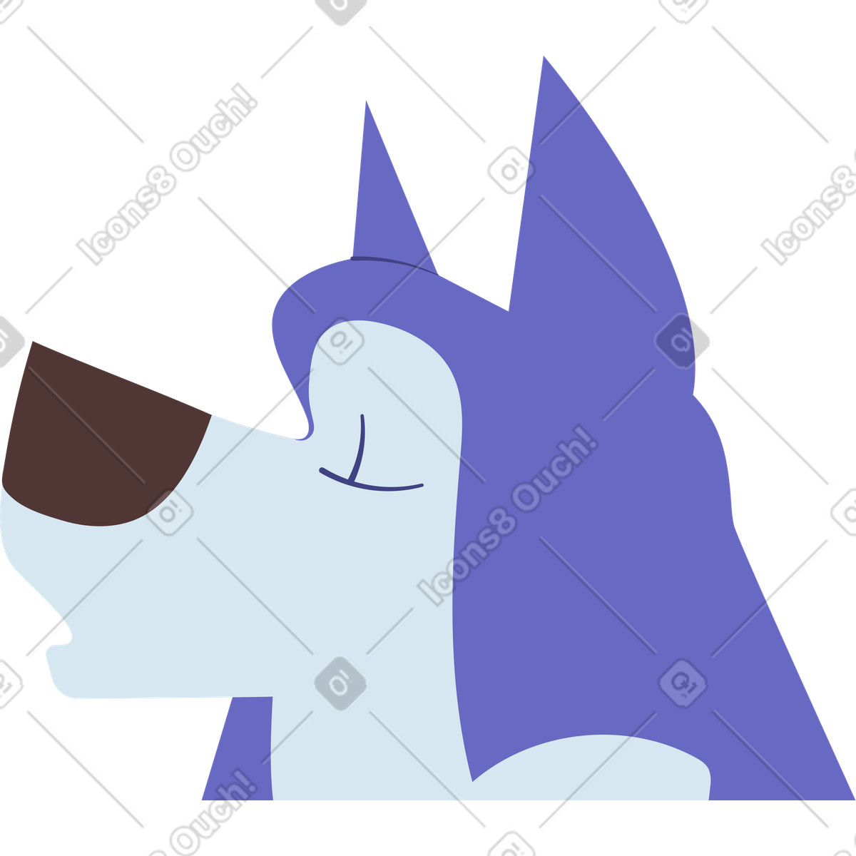 Ilustração de Cabeça rouca em no estilo Woof para baixar em PNG, SVG
