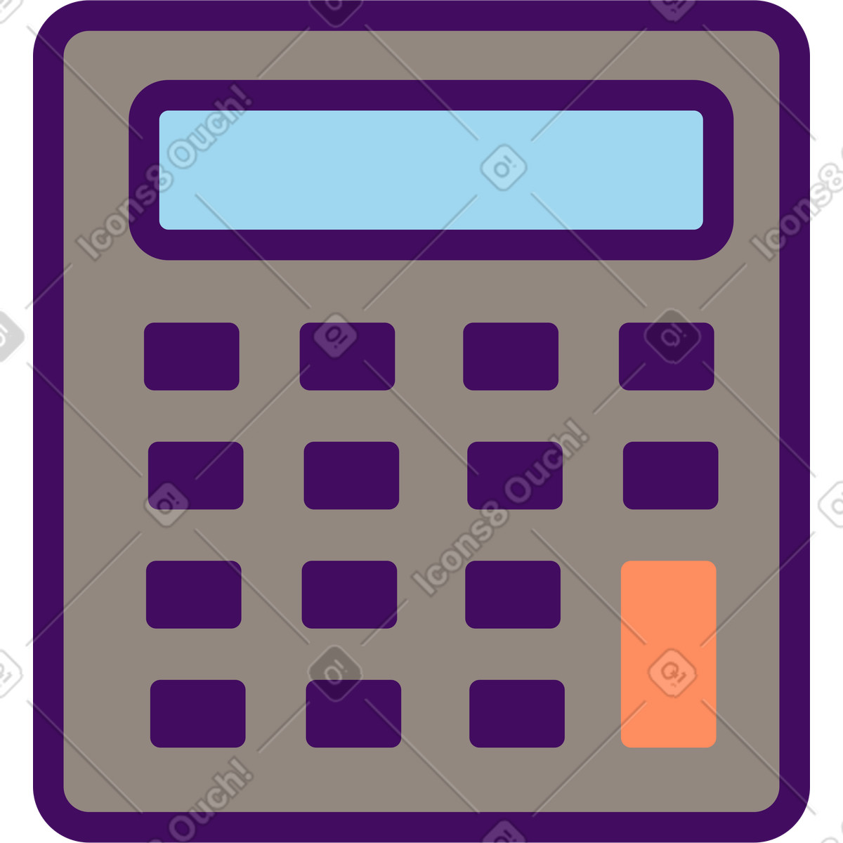 Taschenrechner-Illustration im Simplistic-Stil als Download in PNG, SVG