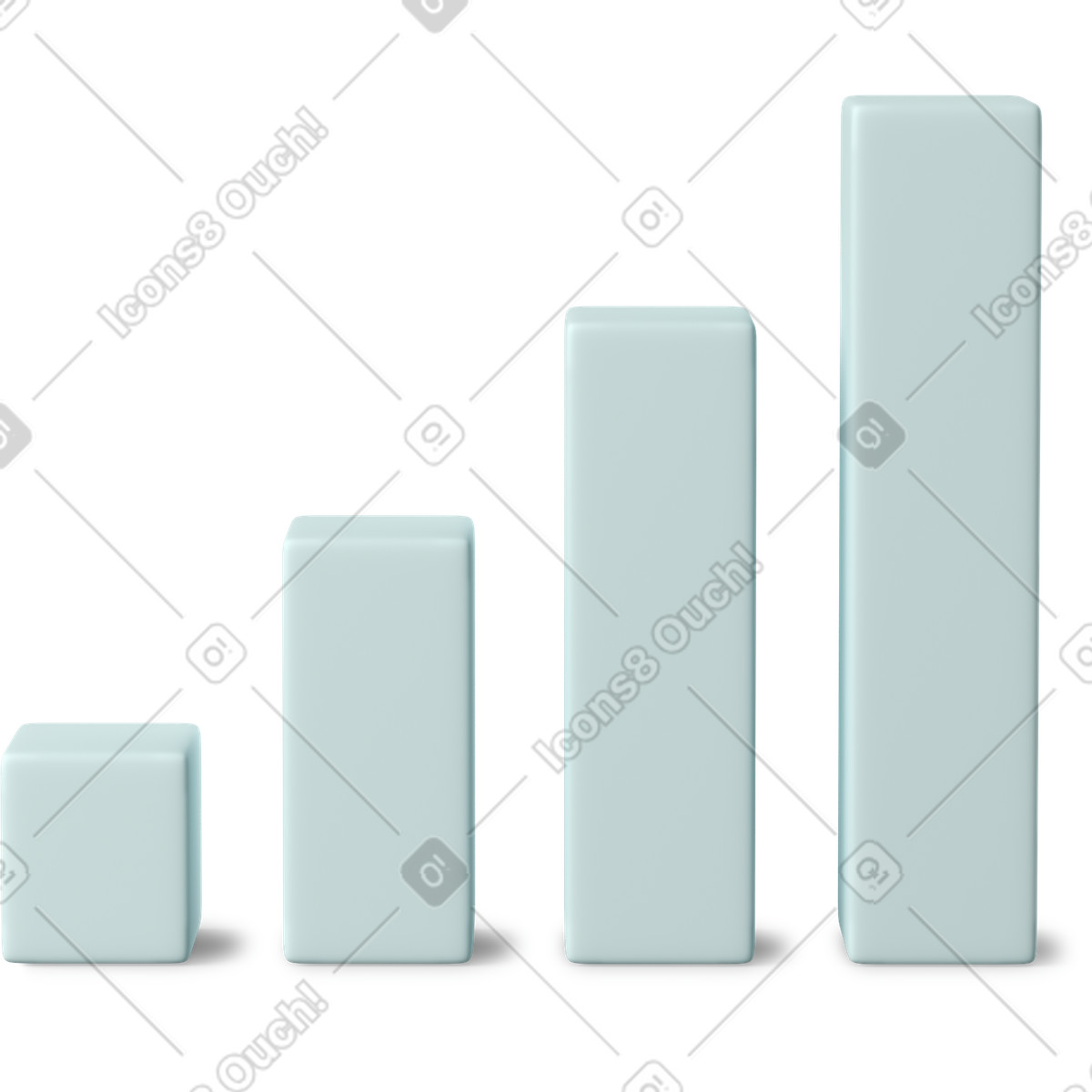 3D Business 스타일의 Big growing bar chart 일러스트레이션 PNG, SVG 다운로드