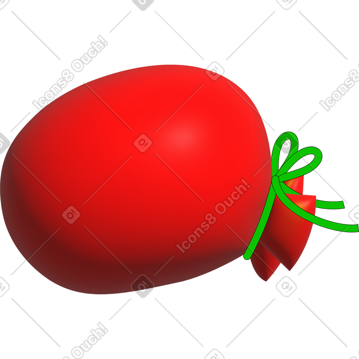 Red christmas bag illustration in Pop style download in PNG, SVG