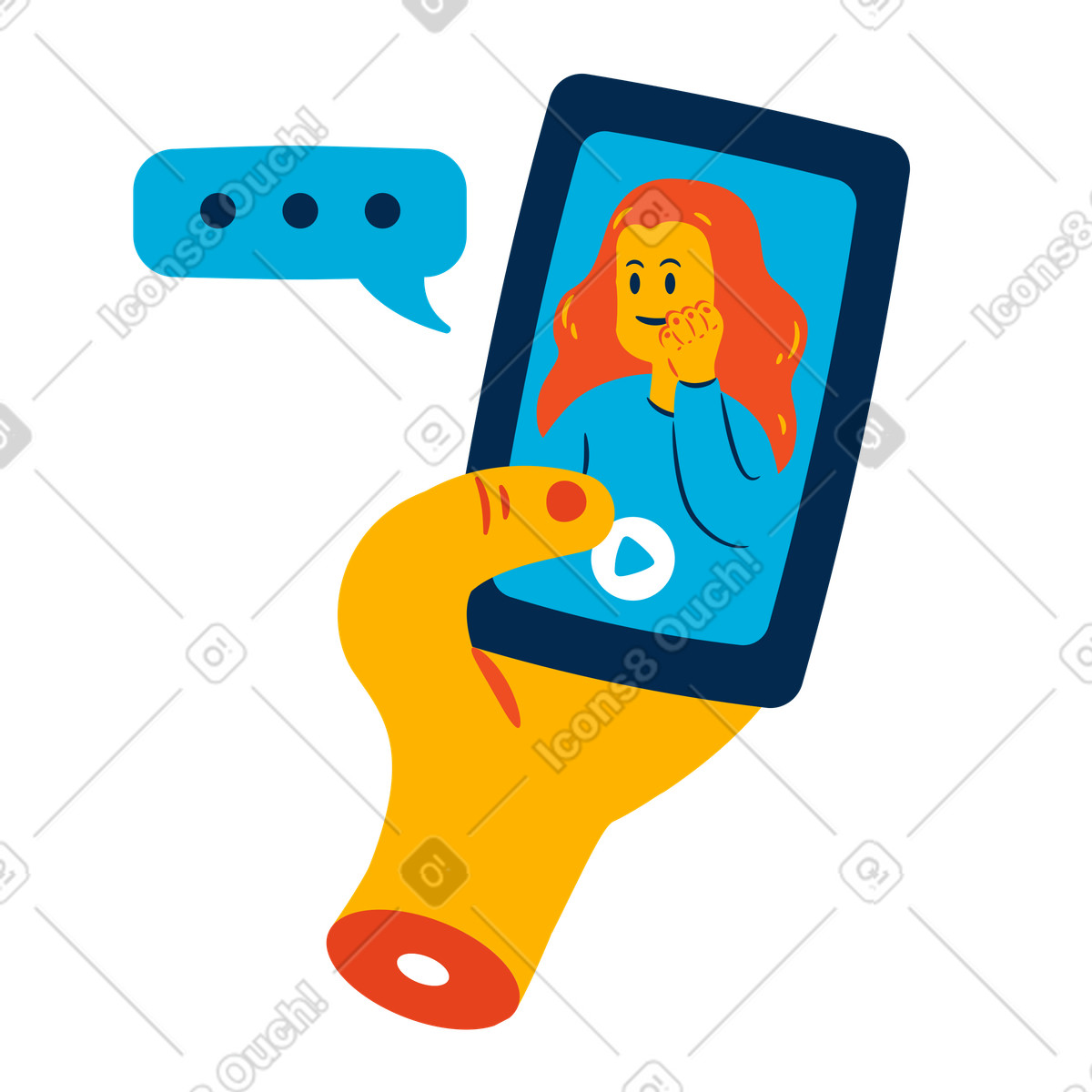 Ilustração de Video chamada em no estilo Flame para baixar em PNG, SVG