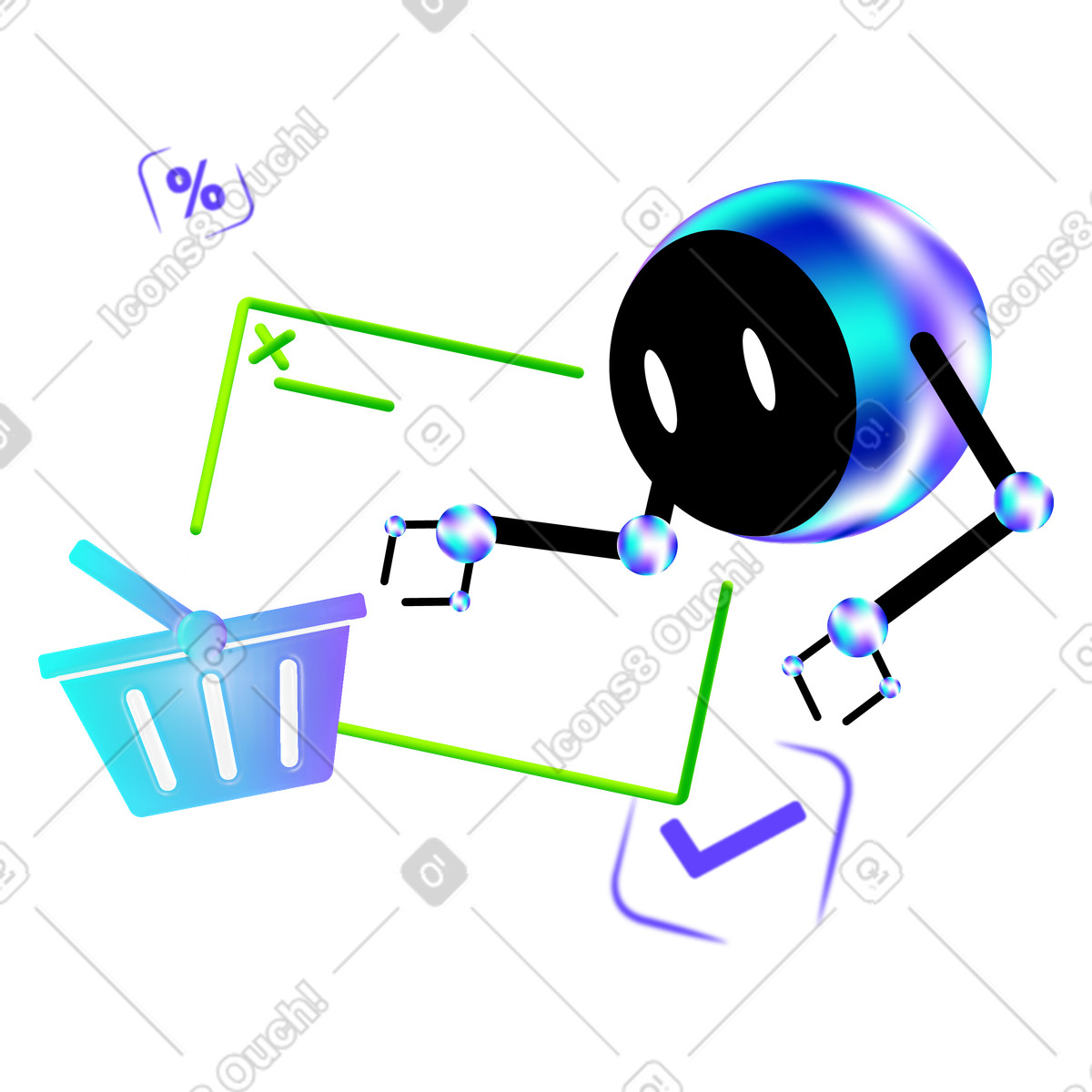 Assistente ai nel commercio al dettaglio illustrazione in stile Pure scarica in PNG, SVG
