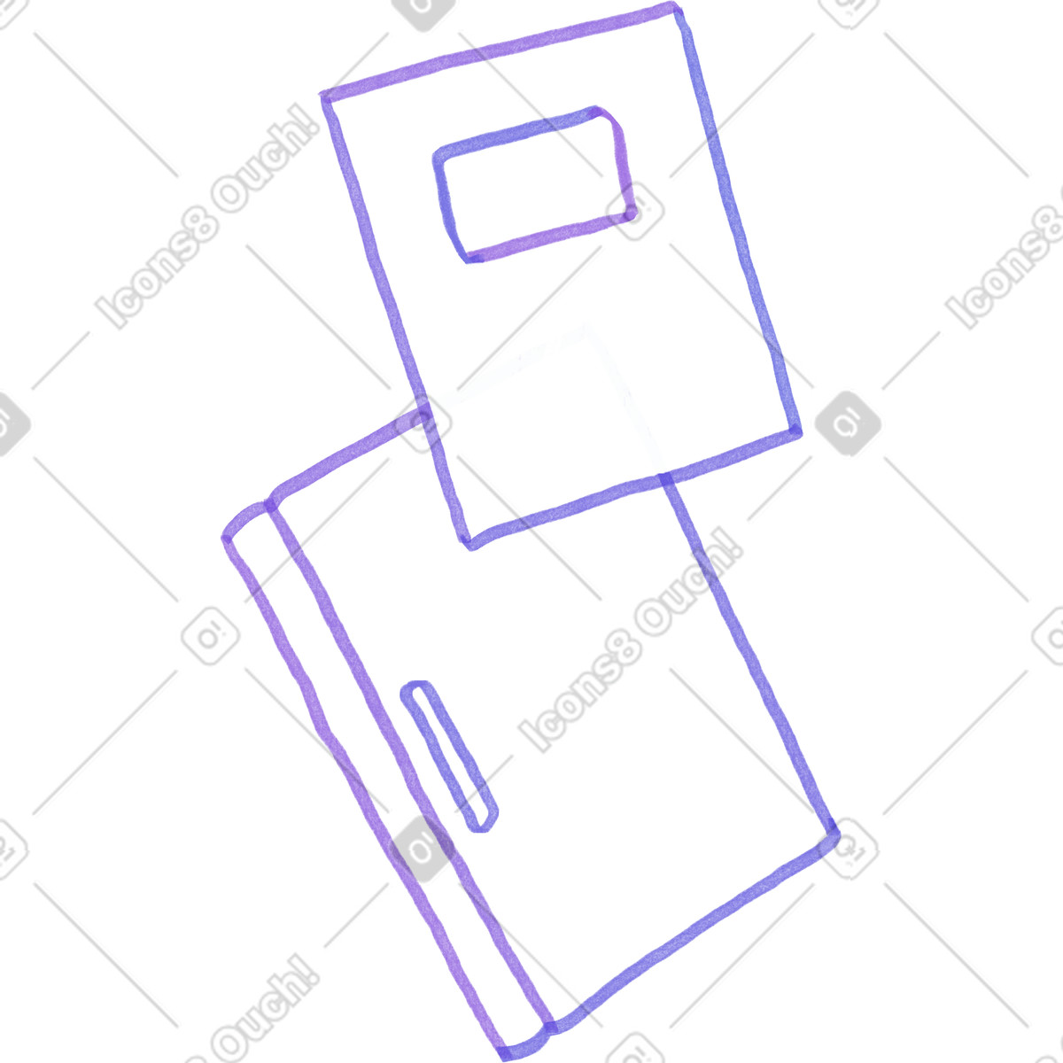 Folder and notebook illustration in Marker style download in PNG, SVG