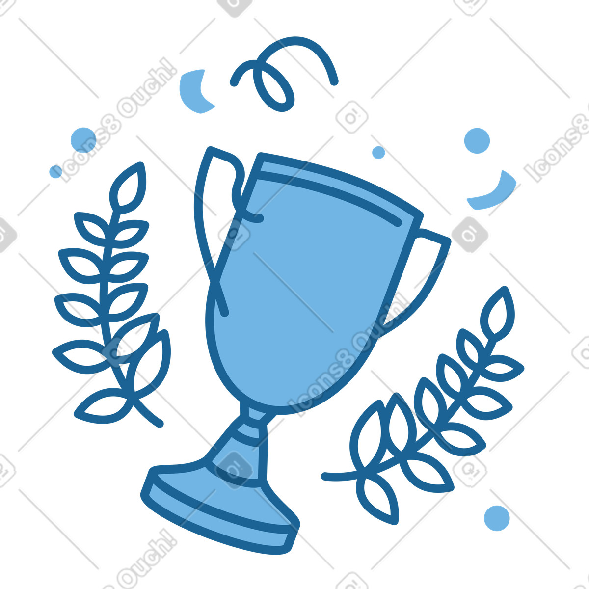 Illustration Coupe du vainqueur avec couronne de laurier dans le style Natty à télécharger aux formats PNG, SVG