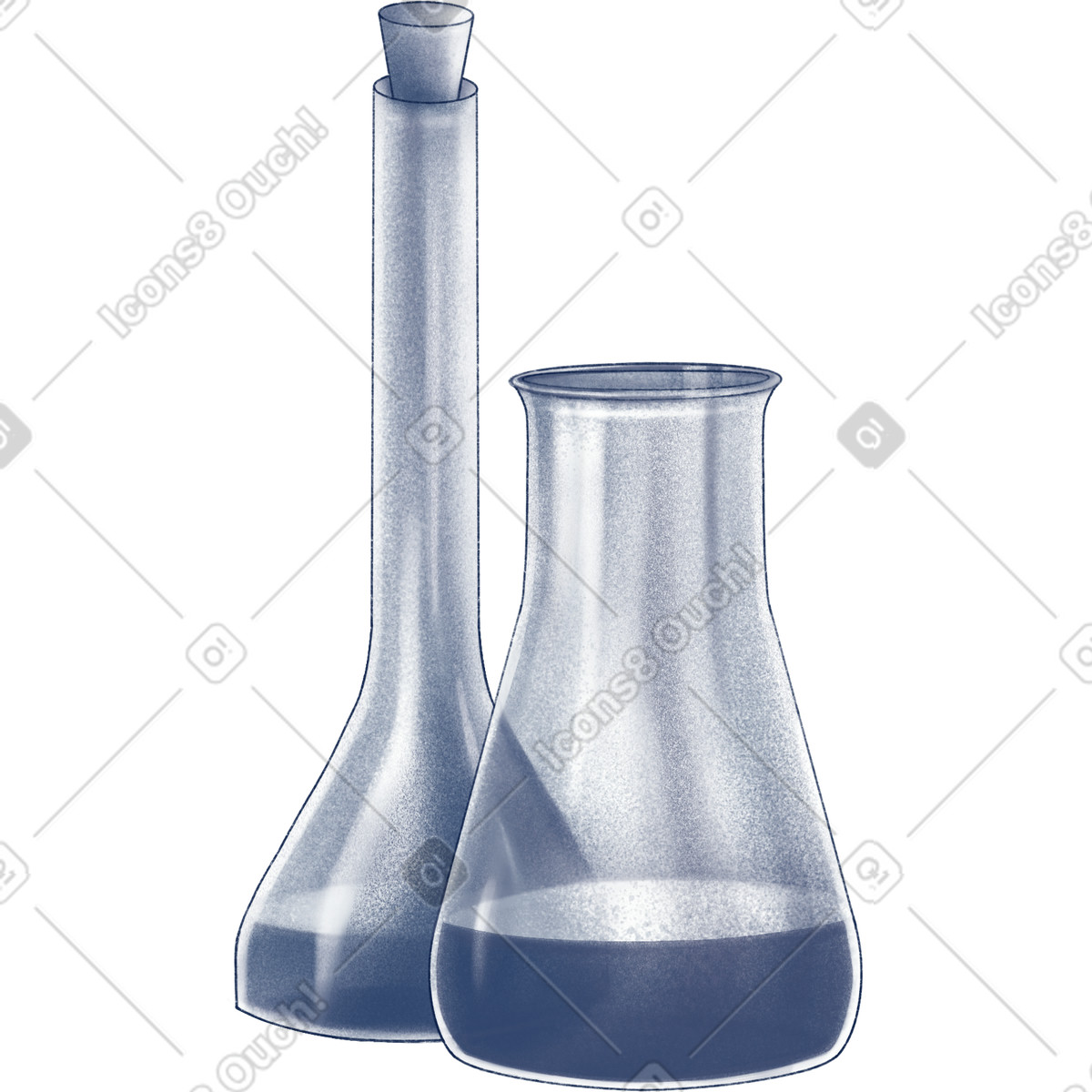 Haze スタイルの Two glass flasks のイラストをPNG、SVG形式でダウンロード