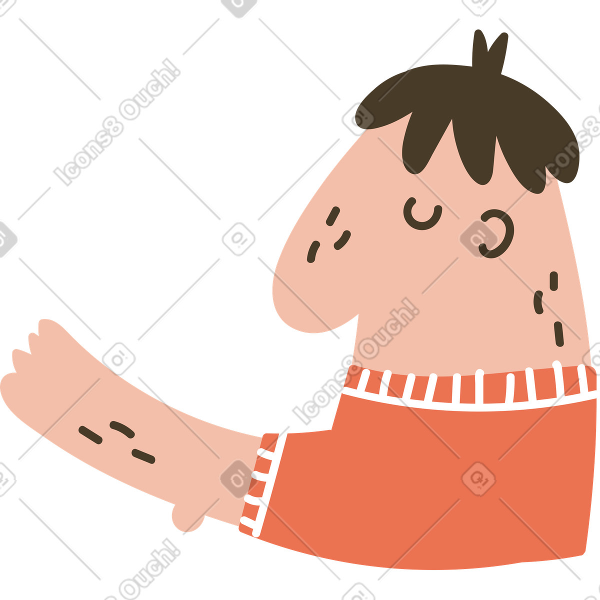 Ilustração de Homem em vista lateral com a mão levantada no estilo Karlsson para baixar PNG, SVG