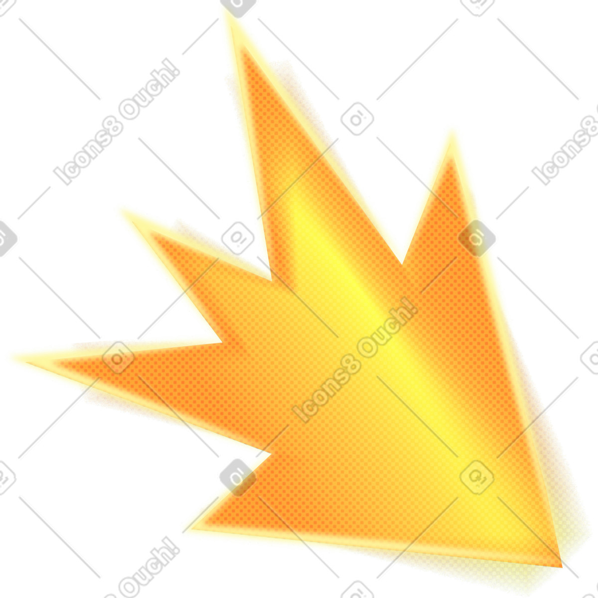 Fuzzy yellow flash illustration in PNG, SVG