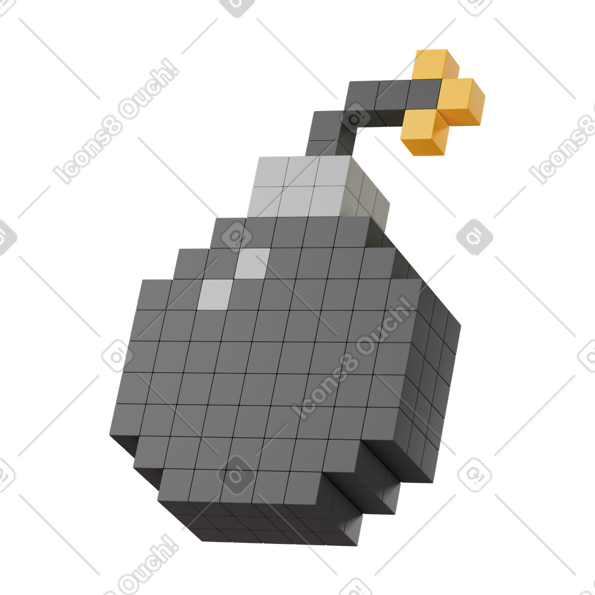 Bomb illustrazione in stile 3D Stickle scarica in PNG, SVG