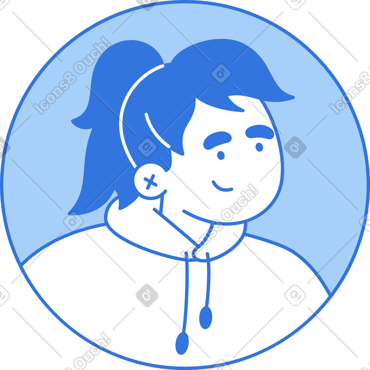 Ilustração de Avatar mulher em no estilo Sky para baixar em PNG, SVG