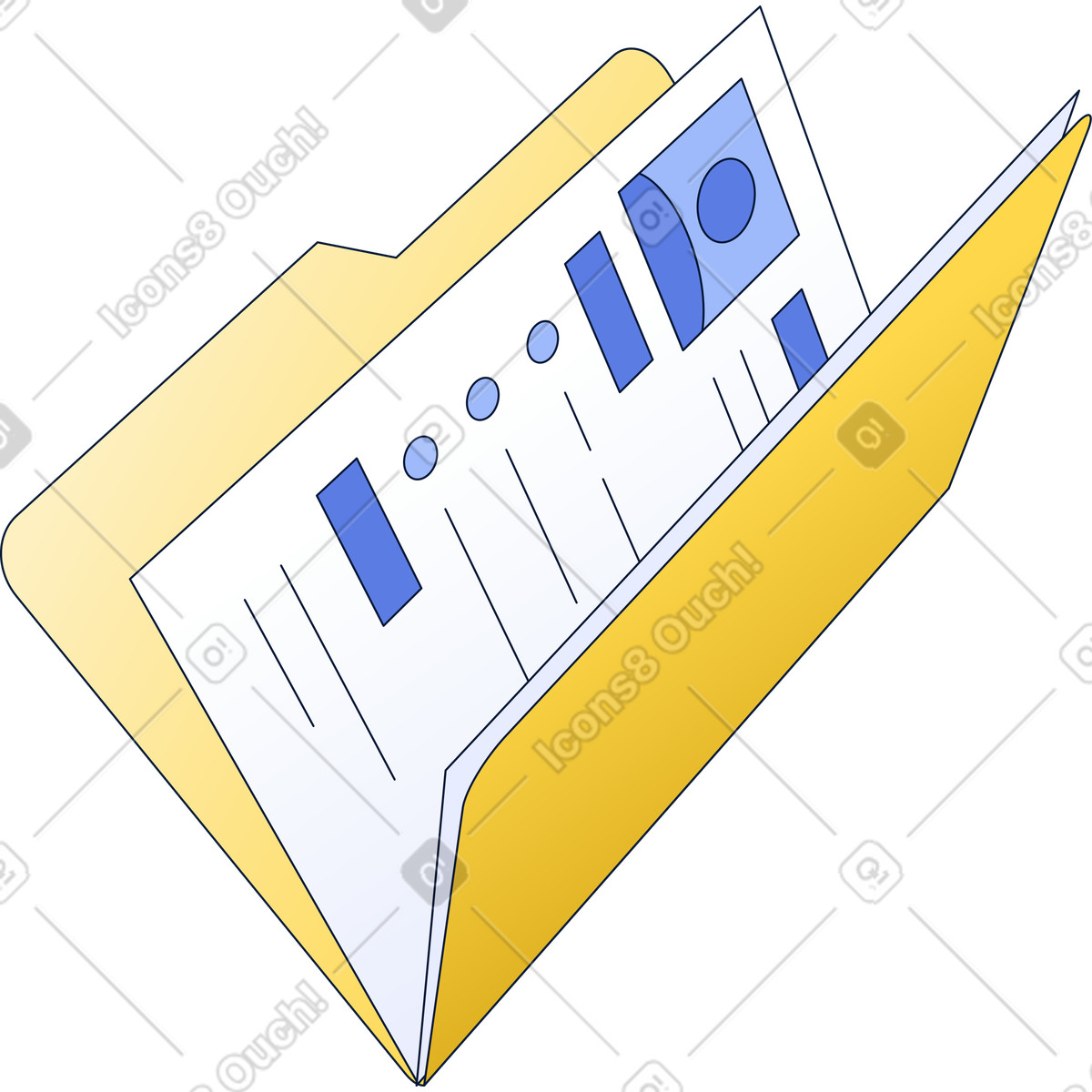 Resume folder illustration in Neat style download in PNG, SVG