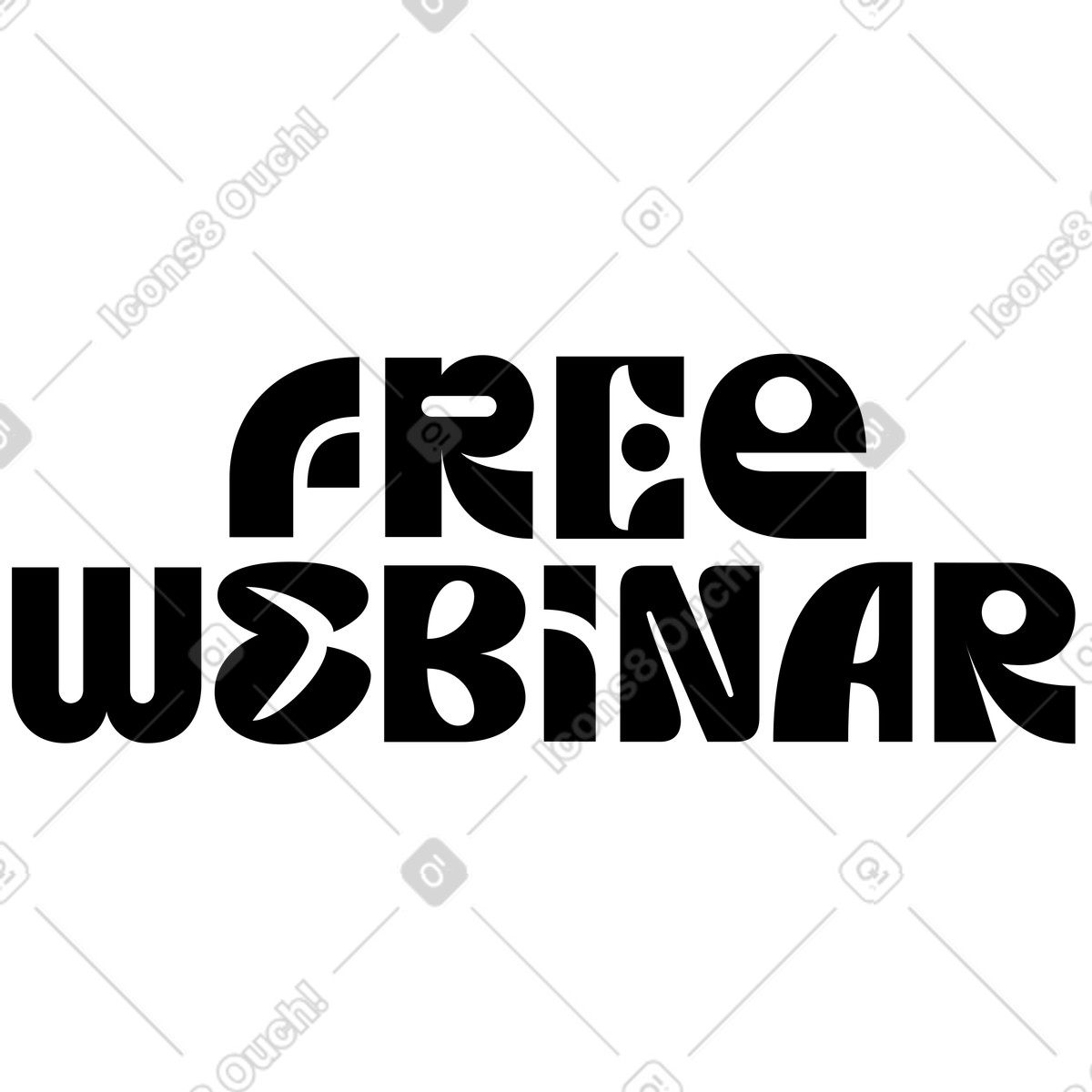 Illustration Webinaire gratuit de lettrage dans un texte style lettres différentes le Lettering à télécharger aux formats PNG, SVG