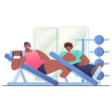 Two friends encouraging each other while doing an incline dumbbell press