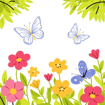 Butterflies with wings composed of delicate, interwoven water molecules fluttering in a garden