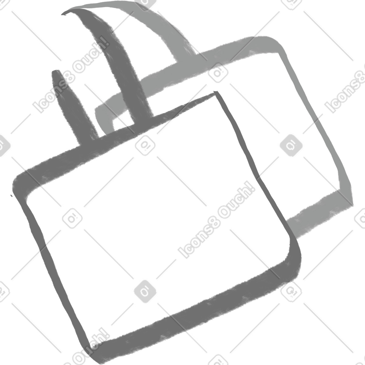 Company スタイルの Two gray shopping bags のイラストをPNG、SVG形式でダウンロード