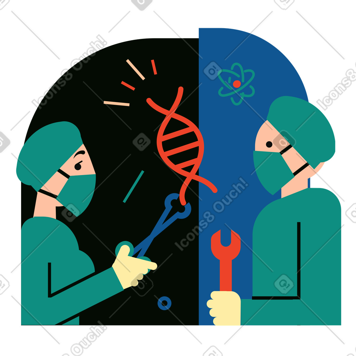 Changing the structure of DNA illustration in PNG, SVG