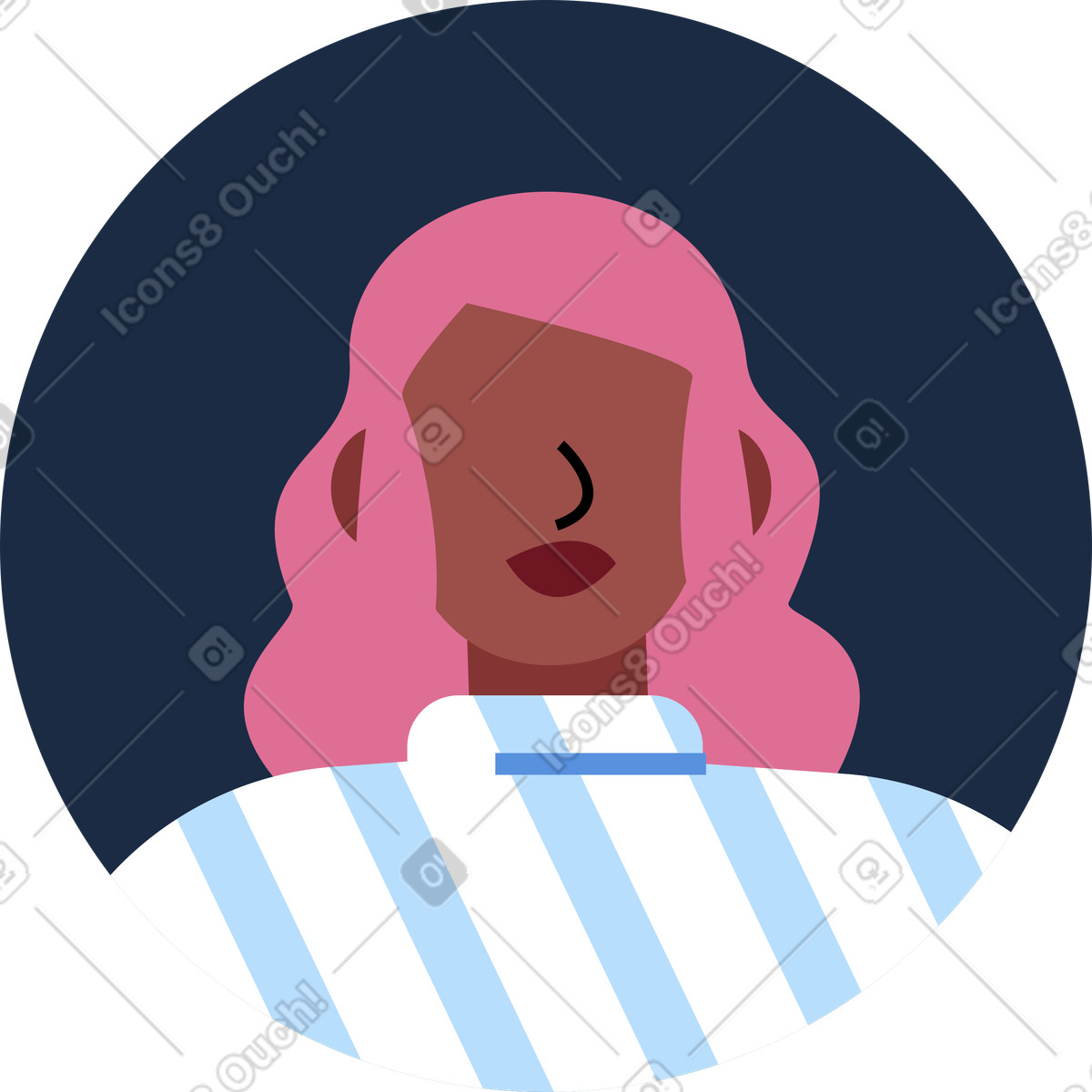 Weiblicher avatar-Illustration im Vector-Stil als Download in PNG, SVG