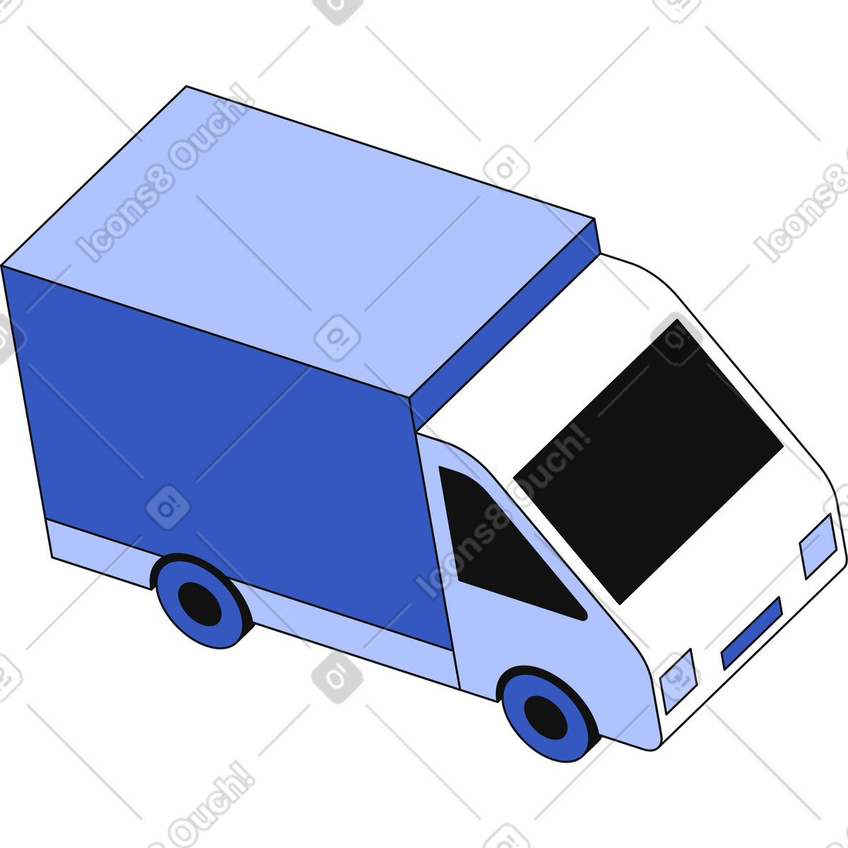 Lkw-Illustration im Techny-Stil als Download in PNG, SVG