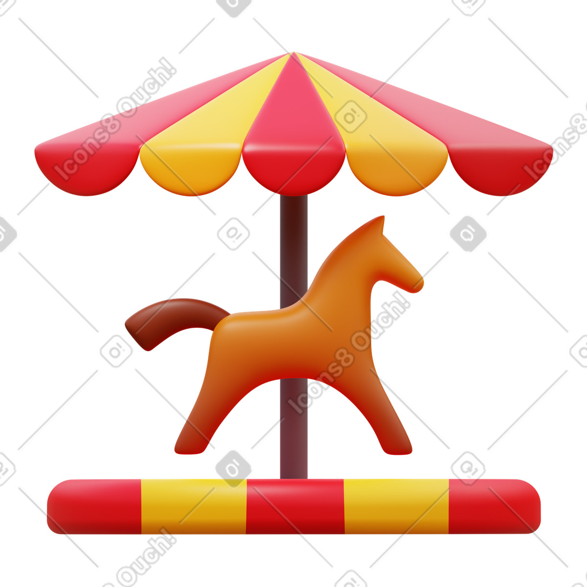Carousel-Illustration im 3D Fluency-Stil als Download in PNG, SVG