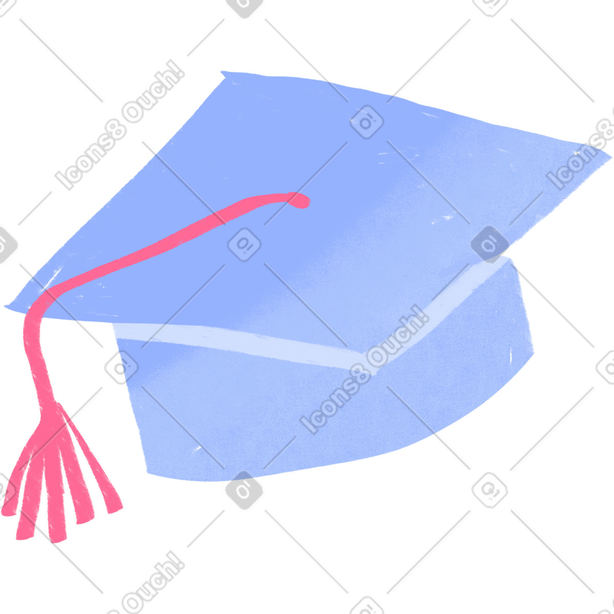 下载 Quirky 风格的 Blue graduation hat 插画，支持 PNG、SVG 格式