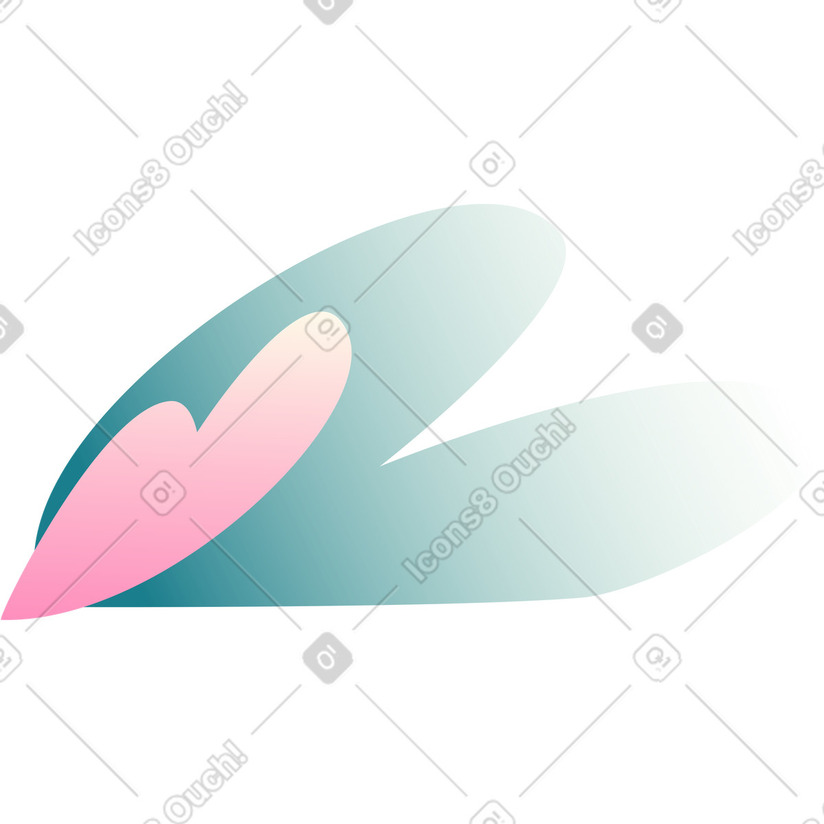 Ilustración Hojas rosas y verdes en estilo Beam a descargar en PNG SVG