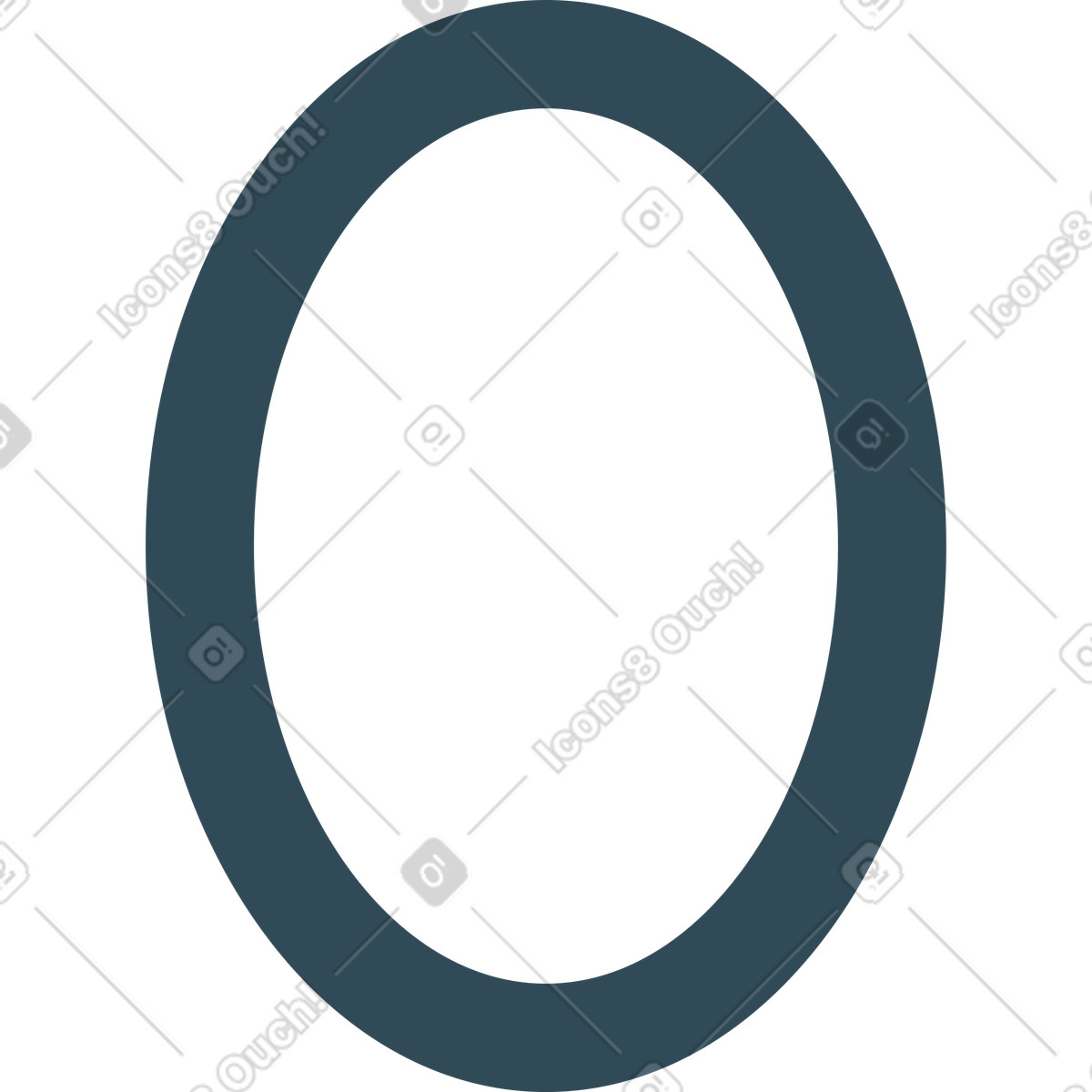 Dark blue zero illustration in Kingdom style download in PNG, SVG