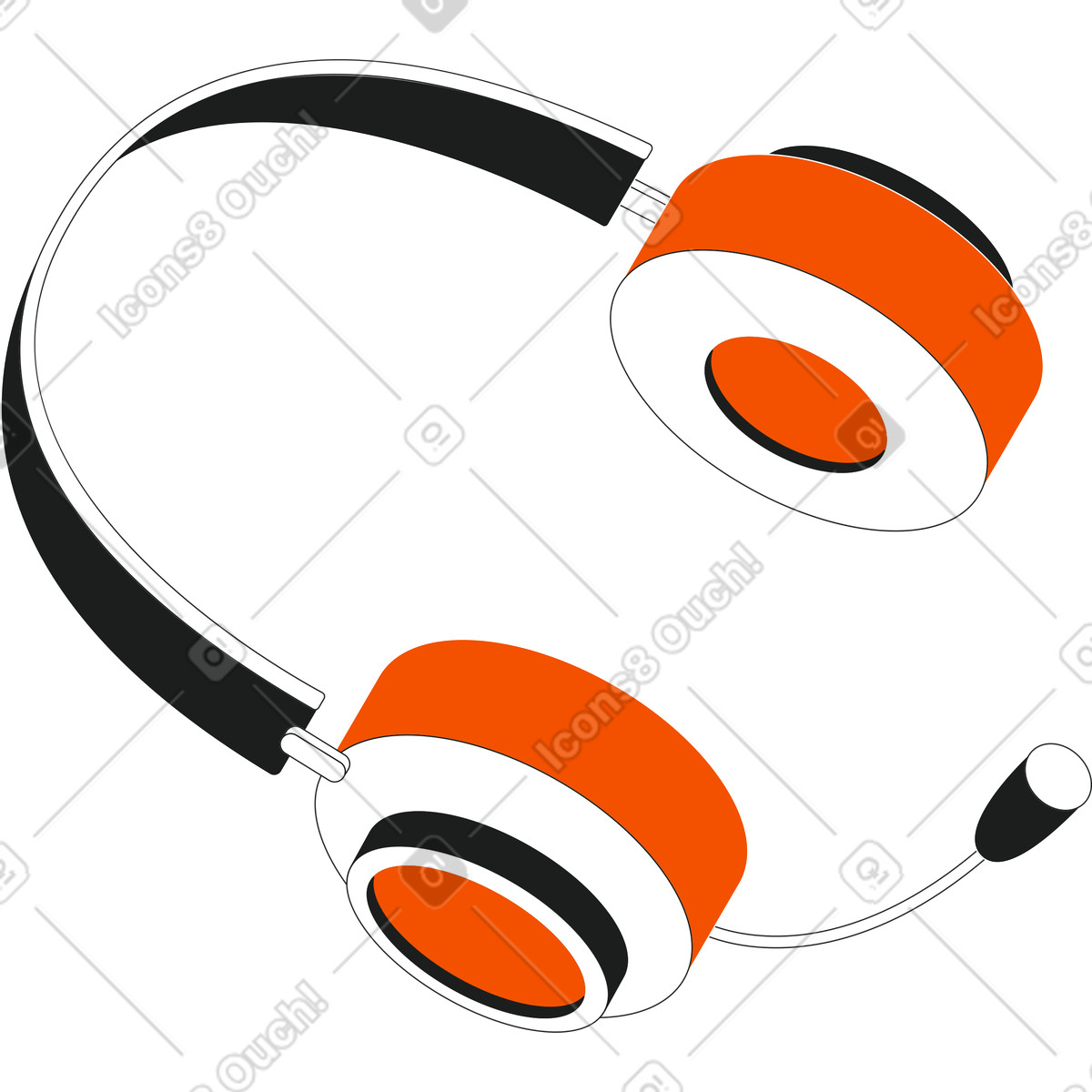 Kopfhörer-Illustration im Strict-Stil als Download in PNG, SVG