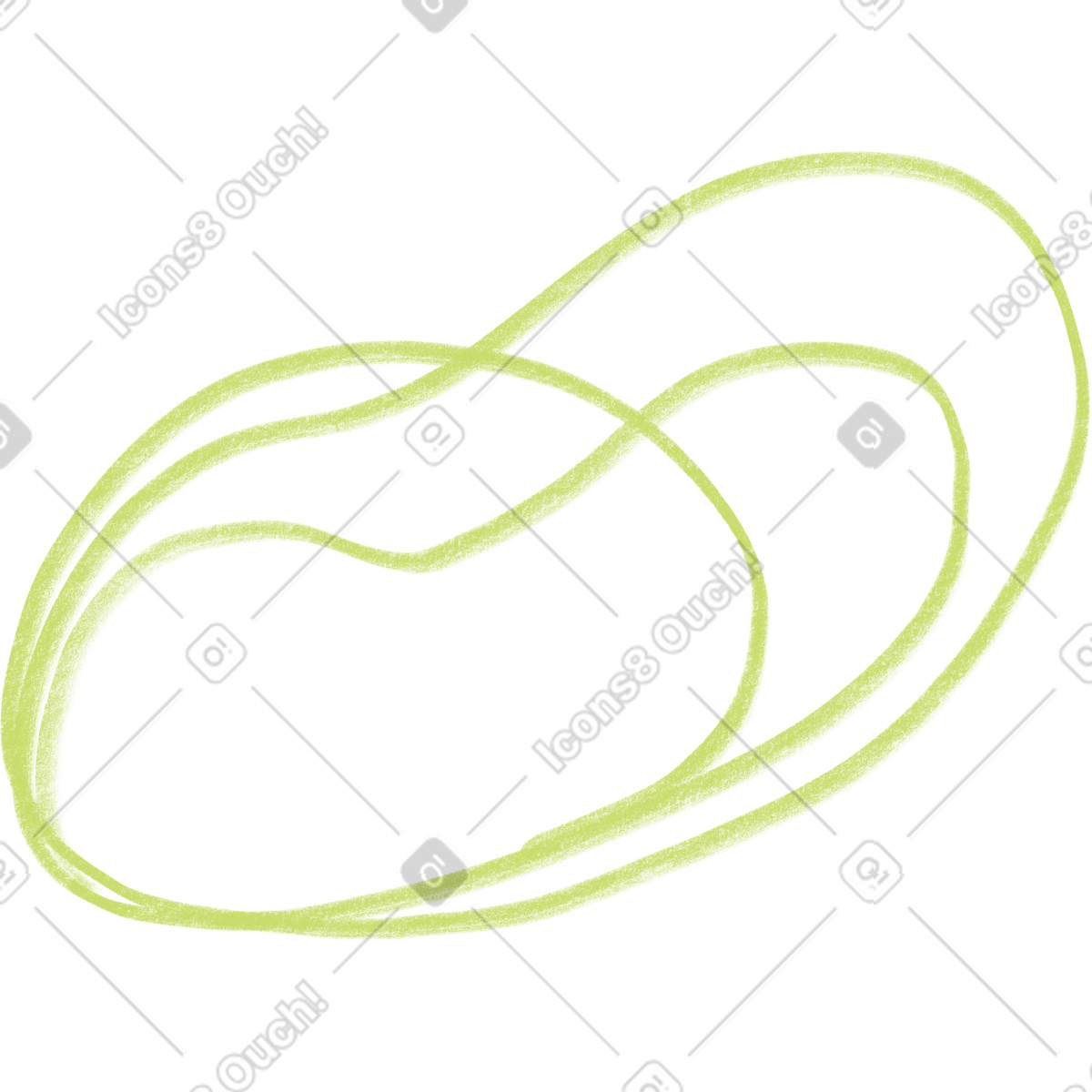 Round green line shapes illustration in Doodle style download in PNG, SVG