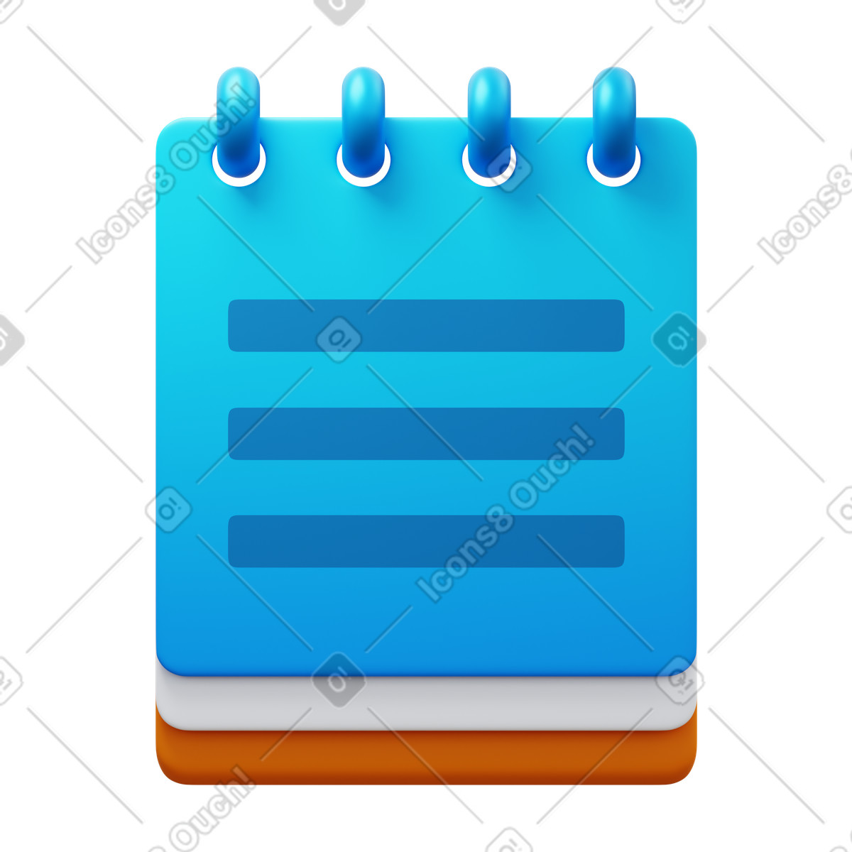 Notepad-Illustration im 3D Fluency-Stil als Download in PNG, SVG