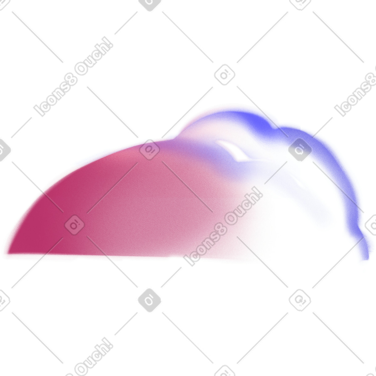 Doodle スタイルの Big pink and blue shape like cloud のイラストをPNG、SVG形式でダウンロード