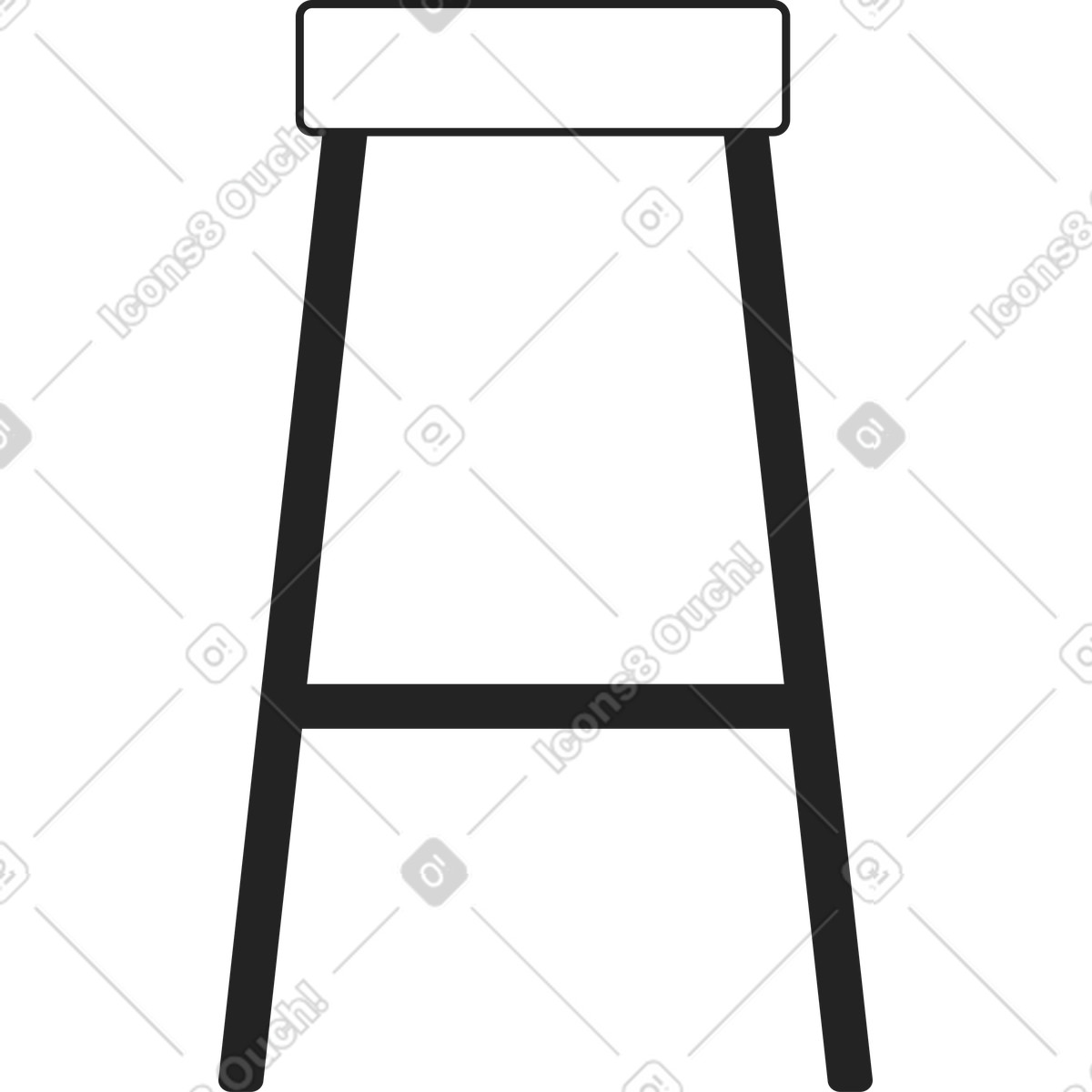 Ilustración Silla alta de bar en estilo Sammy Line a descargar en PNG y SVG