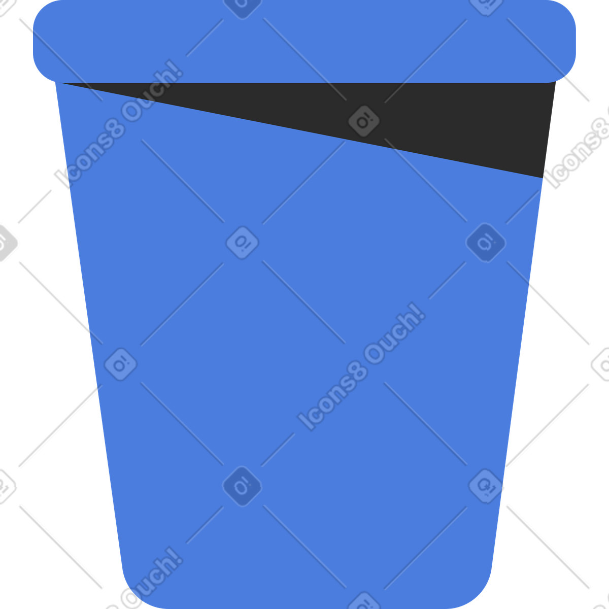 Ilustración Cubo azul en estilo Marginalia a descargar en PNG y SVG