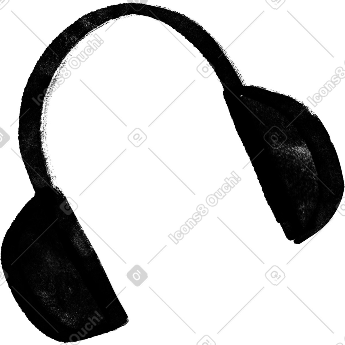 Illustration Black headphones dans le style Inky à télécharger aux formats PNG, SVG