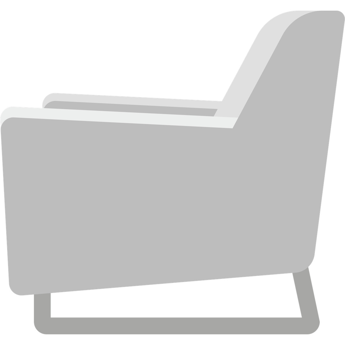 Modern gray accent chair for interior decor-Illustration im Fogg-Stil als Download in PNG, SVG