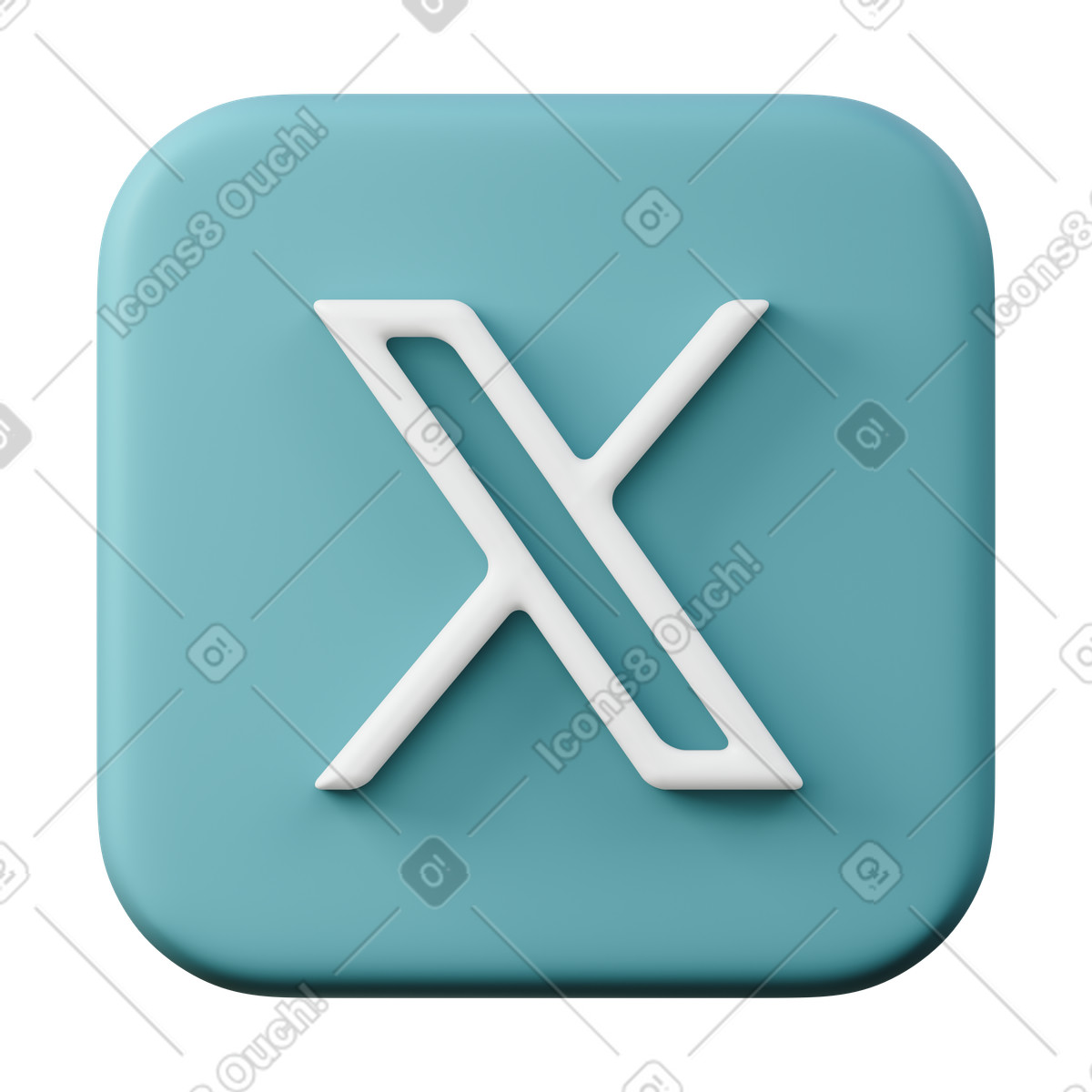 3D Sugary スタイルの X logo のイラストをPNG、SVG形式でダウンロード