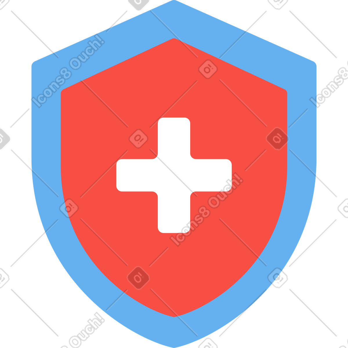 Shield medical protection animated illustration in Sammy style download in GIF, Lottie (JSON), AE
