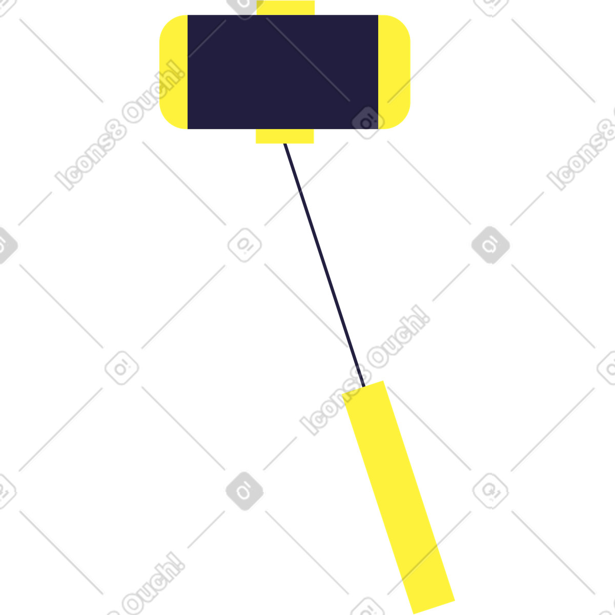 Mellow 스타일의 셀카 봉 일러스트레이션 PNG, SVG 다운로드