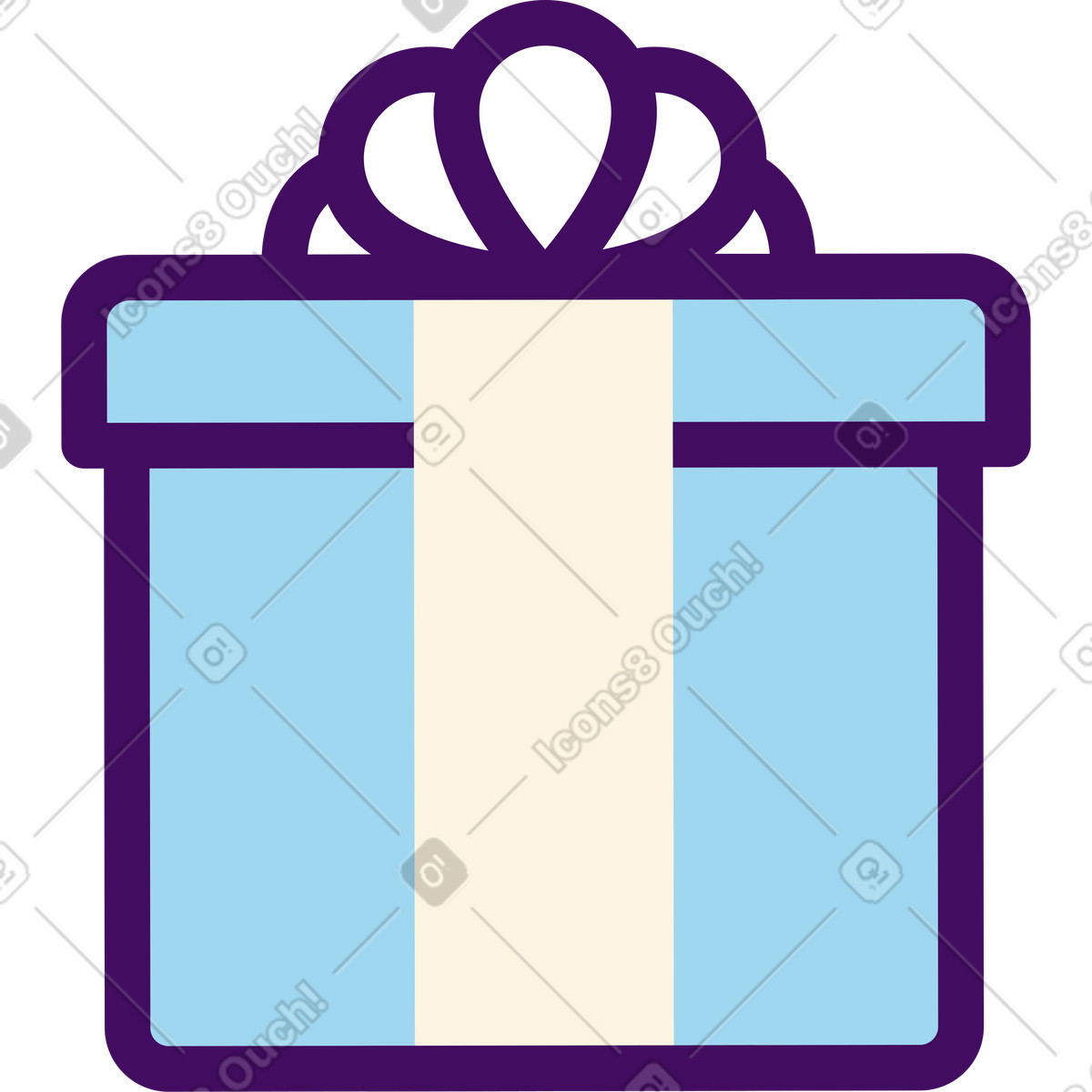 Illustration Cadeau avec arc dans le style Simplistic à télécharger aux formats PNG, SVG