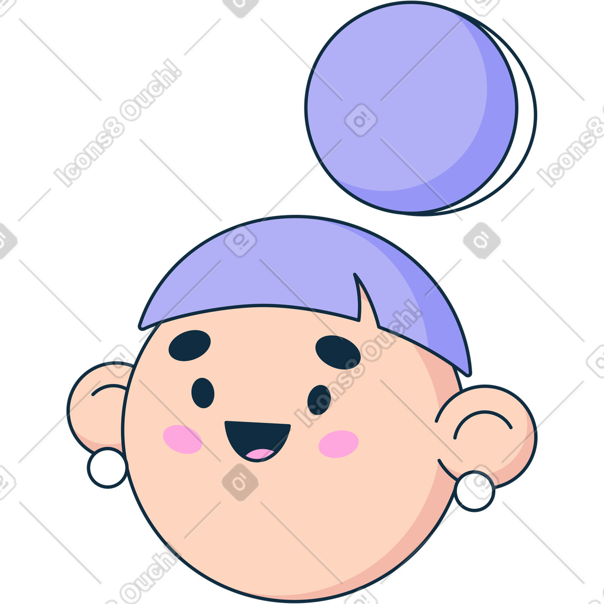 Ilustración Cabeza de mujer en estilo Bubble gum a descargar en PNG y SVG