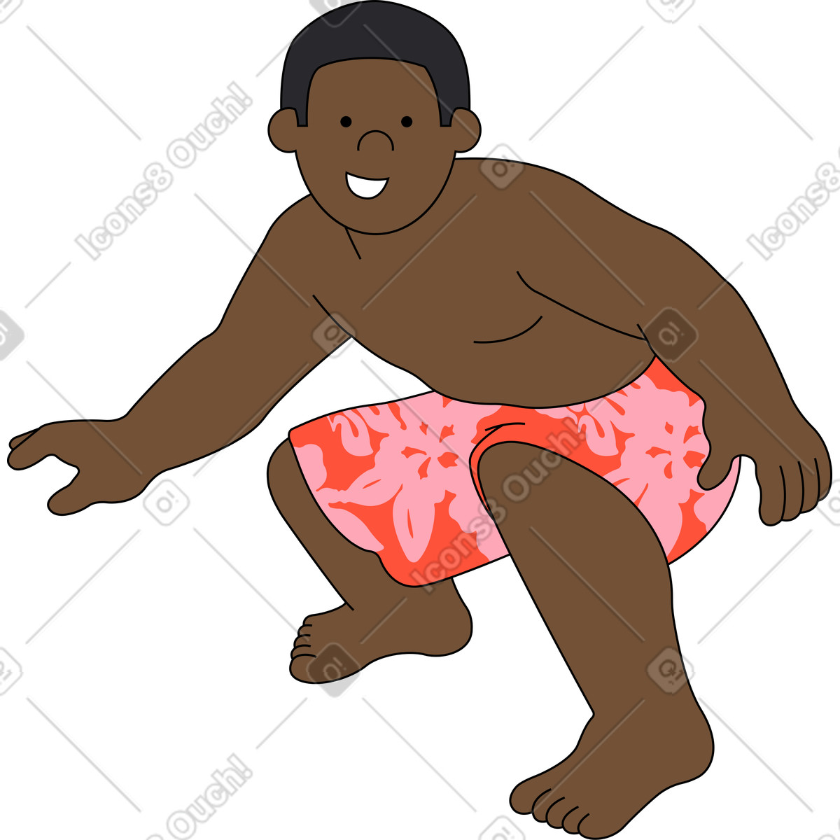 Illustration Jeune homme en équilibre dans le style Kindy à télécharger aux formats PNG, SVG