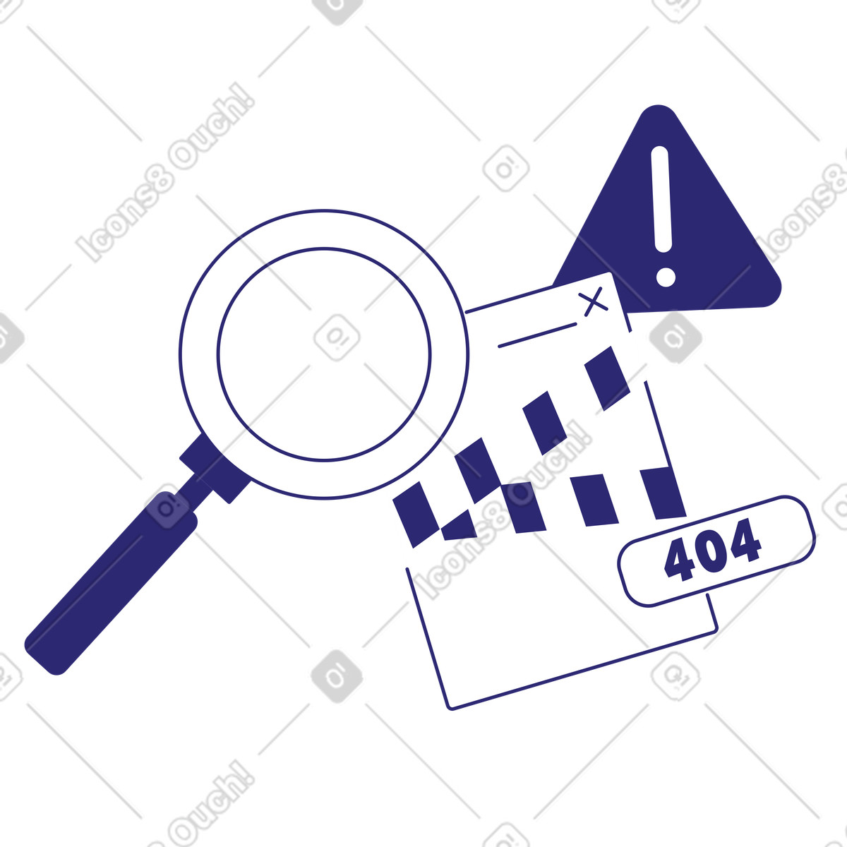 Cut スタイルの 404 見つかりませんエラー のイラストをPNG、SVG形式でダウンロード