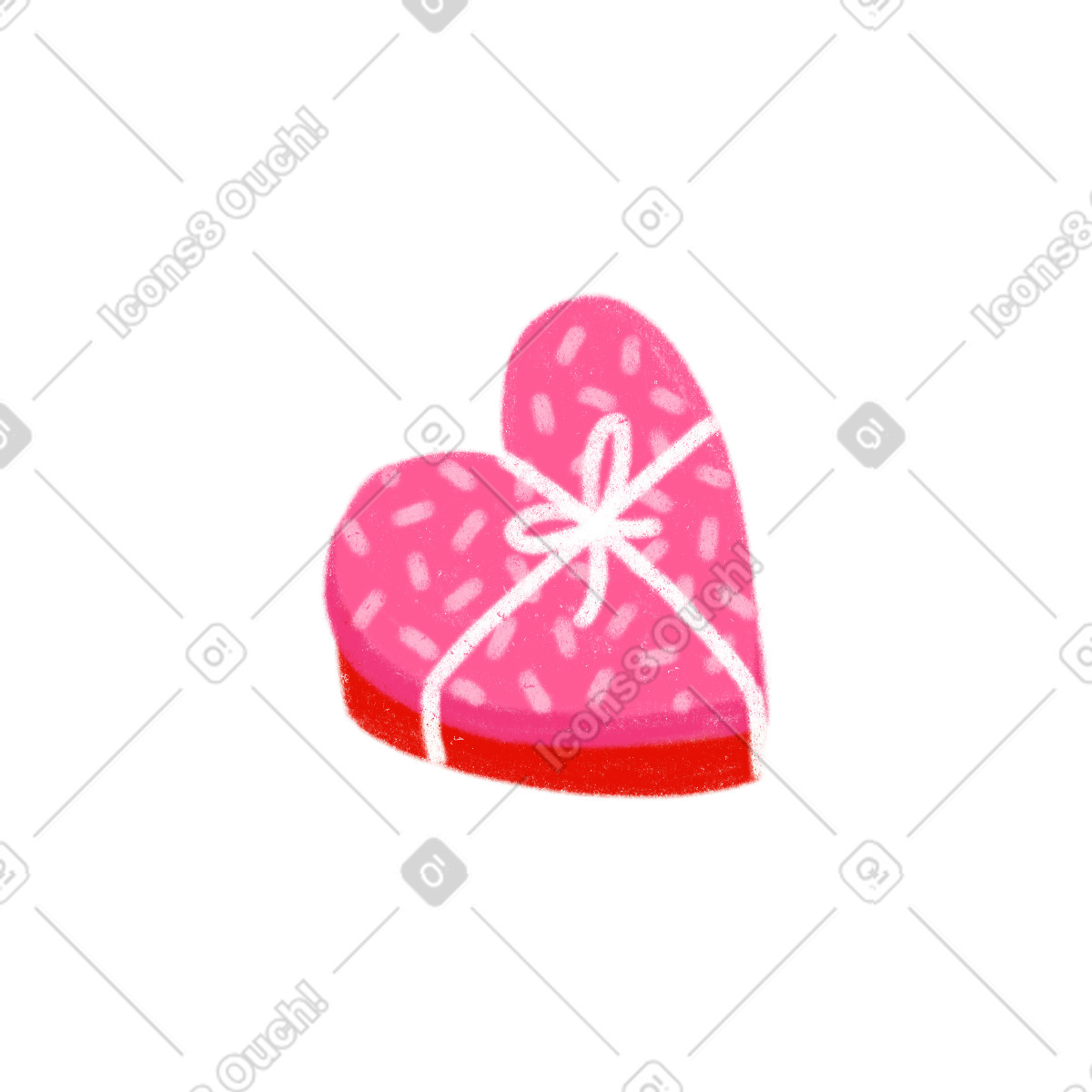 Pink heart shape candy box text illustration in Lettering style download in PNG, SVG
