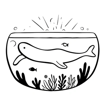 A dugong swimming gracefully beneath the calm ocean surface, with its body partially submerged. The surface of the water reflects the dugong's form, creating a shimmering effect. Ripples radiate outward from where the dugong's flippers disturb the water. Sunlight filtering through the water casts intricate patterns on the ocean floor below. Surrounding the dugong, small fish swim playfully, adding life to the serene underwater scene.