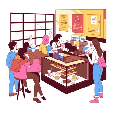 A bustling Italian espresso bar with patrons sipping at the counter