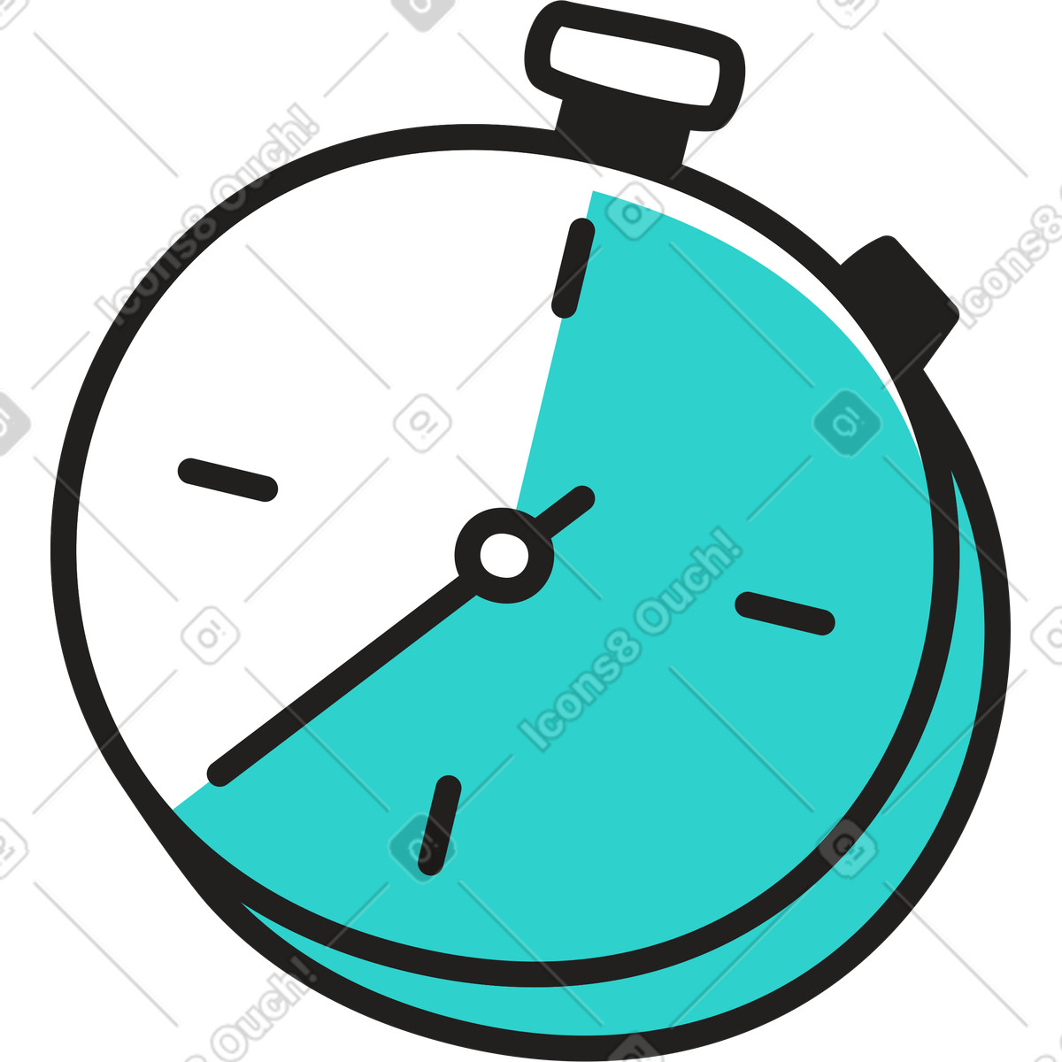Little 스타일의 스톱워치 일러스트레이션 PNG, SVG 다운로드