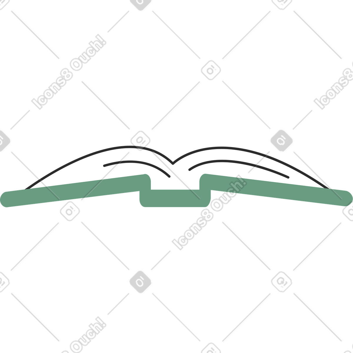 Ilustração de Open green book em no estilo Marginalia para baixar em PNG, SVG