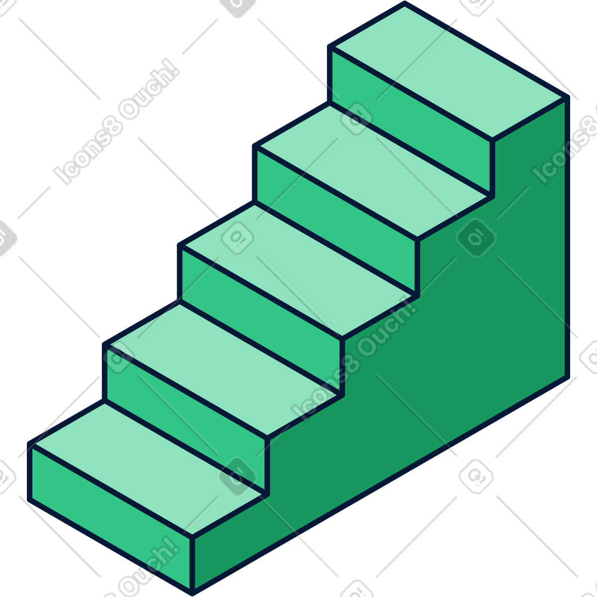 Illustration Escaliers verts dans le style Neat à télécharger aux formats PNG, SVG