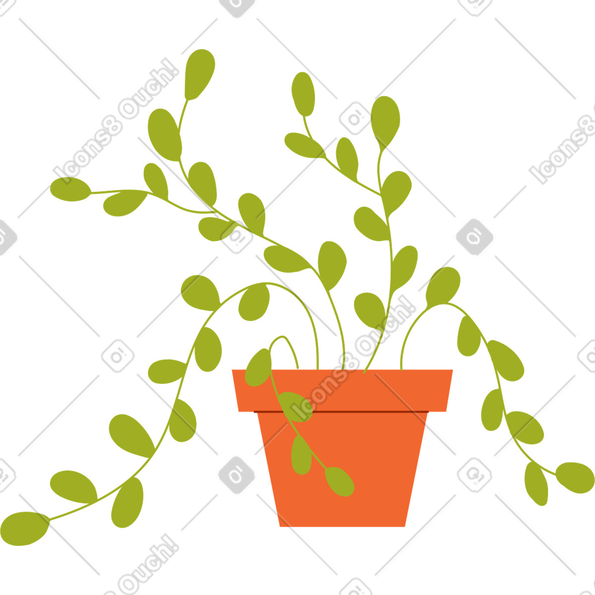 Topfpflanze-Illustration im Woof-Stil als Download in PNG, SVG