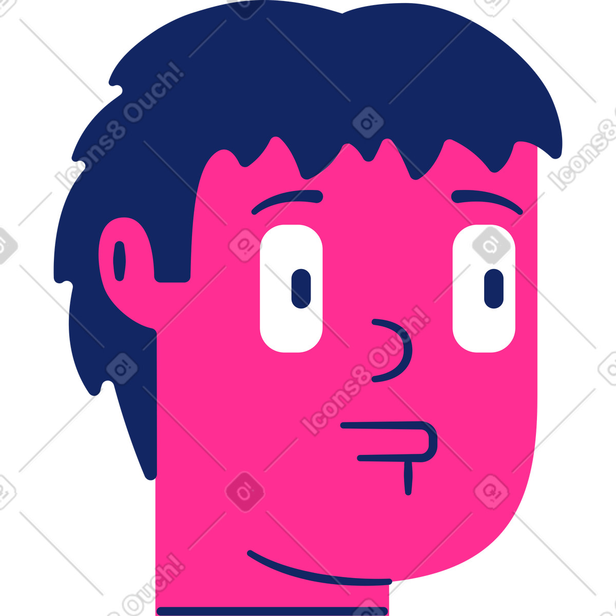 Head boy illustration in Cyborg style download in PNG, SVG