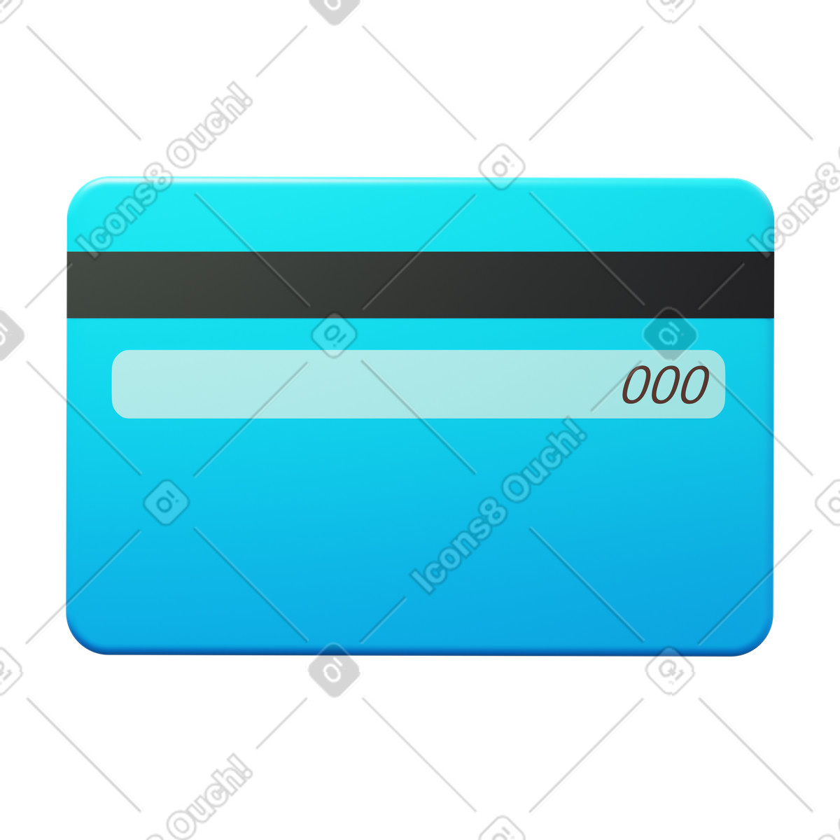 Bank card CVV code illustration in 3D Fluency style download in PNG, SVG
