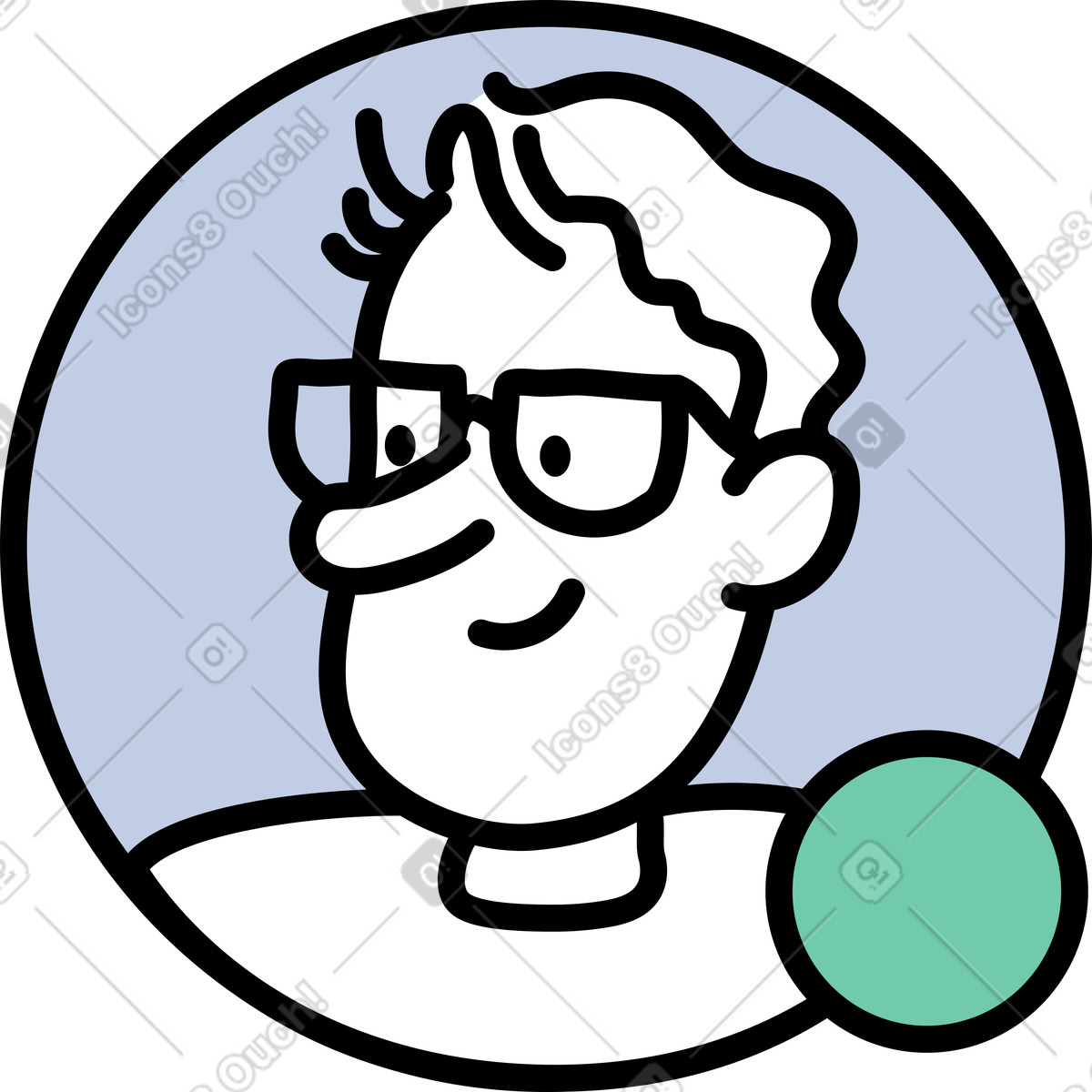 Böser avatar-Illustration im Notes-Stil als Download in PNG, SVG